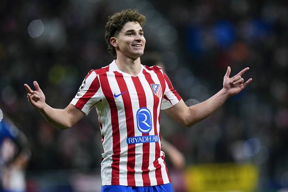 阿尔瓦雷斯马竞生涯欧冠进球数上双，成队史第三人